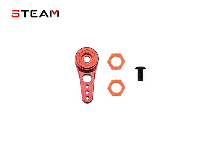 Steam 25T Fragile Metal Servo Arm; Standard Servo Arm/Red/14/17/20MM MK6014-2