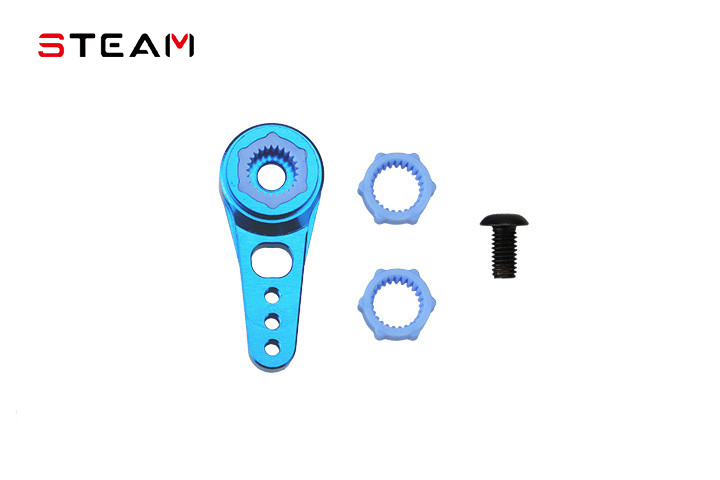 Steam 25T Fragile Metal Servo Arm; Standard Servo Arm/Blue/14/17/20MM MK6014-1