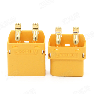 Amass XT60PT纯铜镀金 3.5mm香蕉插头卧式板式/一对装