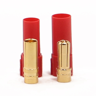 Amass XT150加长6mm镀金香蕉插头/一对装/红