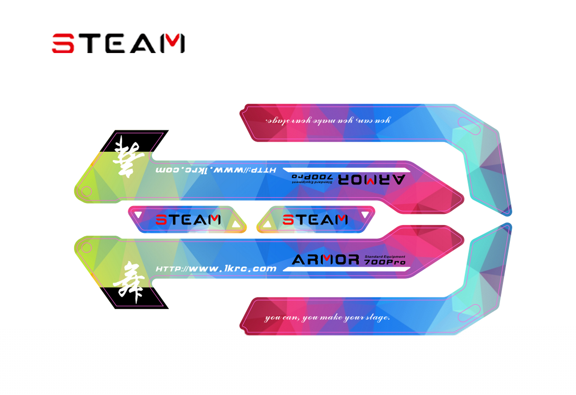 700 Lower Carbon Fiber Sticker/Fancy H7217A