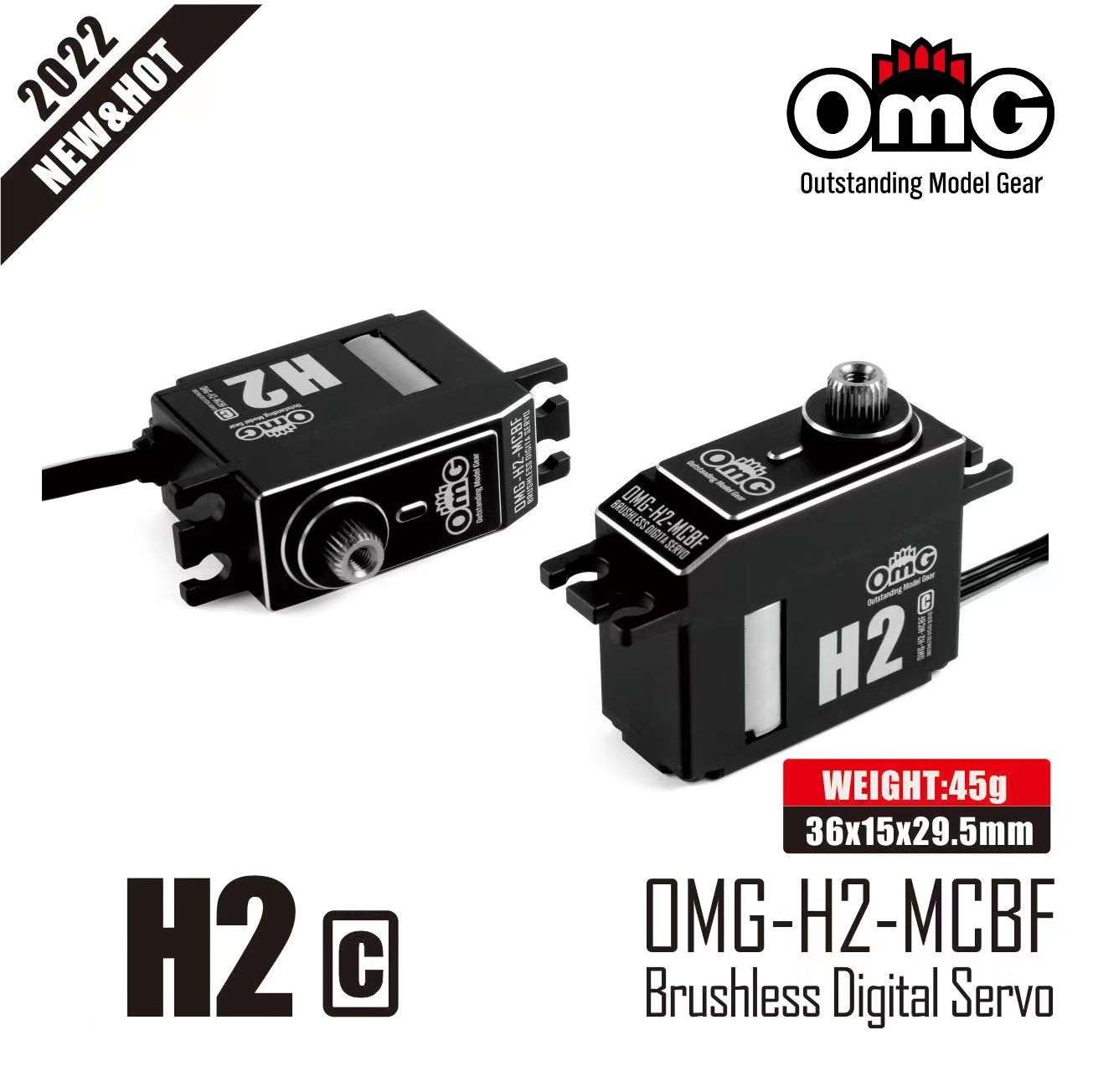 OMG新品H2金属高压大扭力中型无刷数字舵机伺服器直升机飞机斜盘 H2-MCBF